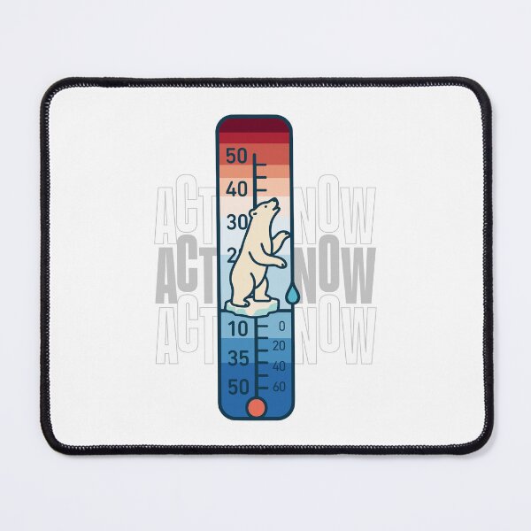 Item preview, Climate Crisis Thermometer: Polar Bear Ice Floe Art – Eco-Conscious Merch for Global Advocates designed and sold by H Jonas.