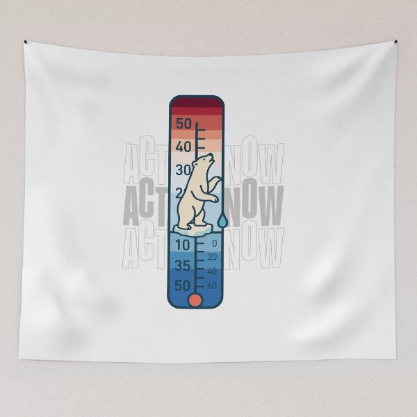 Item preview, Climate Crisis Thermometer: Polar Bear Ice Floe Art – Eco-Conscious Merch for Global Advocates designed and sold by H Jonas.