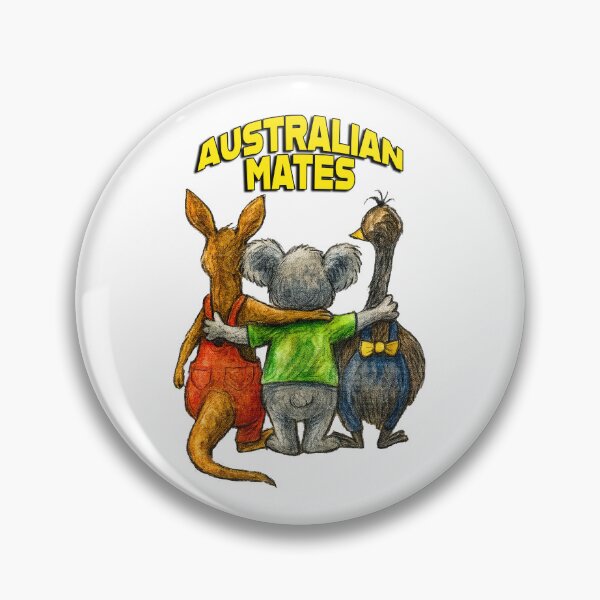 Item preview, Australian Mates – Funny Koala Kangaroo and Emu Friendship Illustration designed and sold by Michael van der Hoorn.