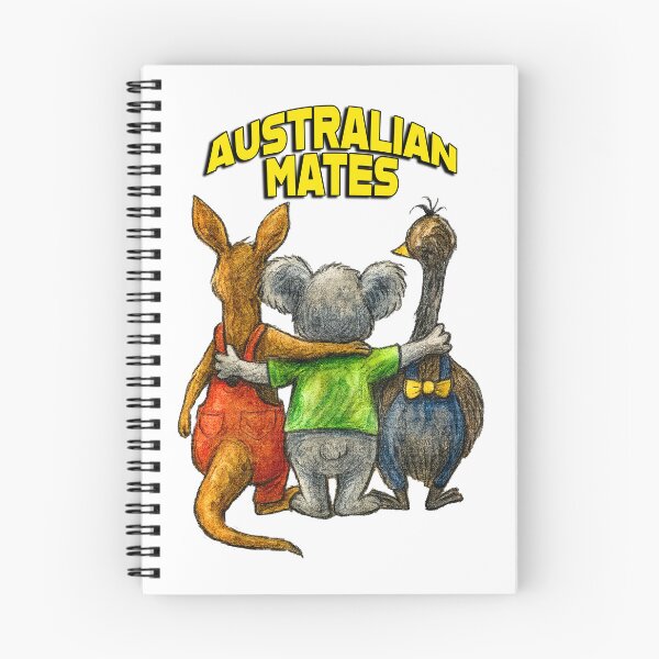Item preview, Australian Mates – Funny Koala Kangaroo and Emu Friendship Illustration designed and sold by Michael van der Hoorn.