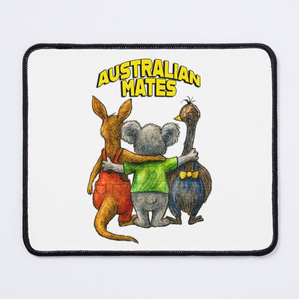 Item preview, Australian Mates – Funny Koala Kangaroo and Emu Friendship Illustration designed and sold by Michael van der Hoorn.