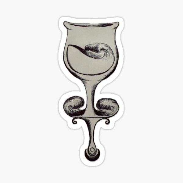 Aperçu de l'œuvre Vagues dans un verre à vin – Doodle créée et vendue par anora-laurealis.