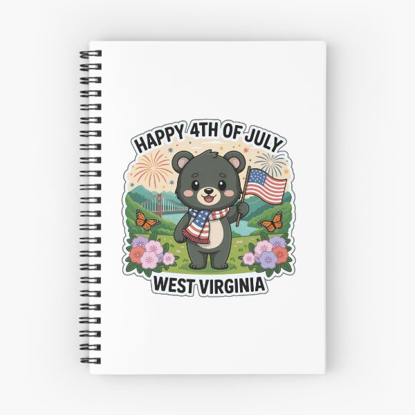 Item preview, Cute Chibi Black Bear 4th of July West Virginia Sticker designed and sold by Nuist25.
