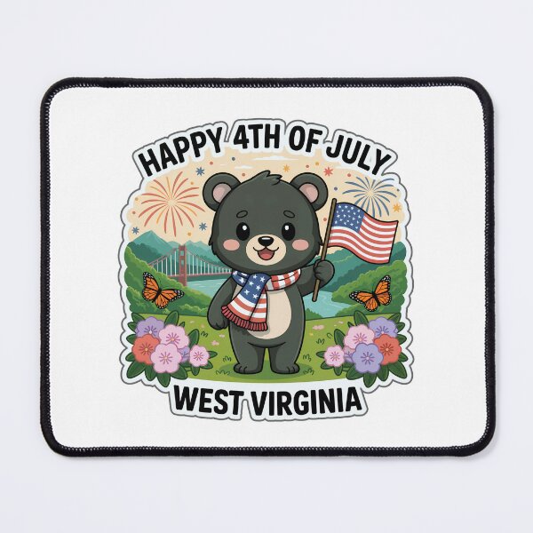 Item preview, Cute Chibi Black Bear 4th of July West Virginia Sticker designed and sold by Nuist25.