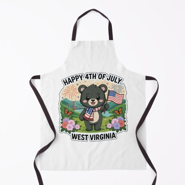 Item preview, Cute Chibi Black Bear 4th of July West Virginia Sticker designed and sold by Nuist25.