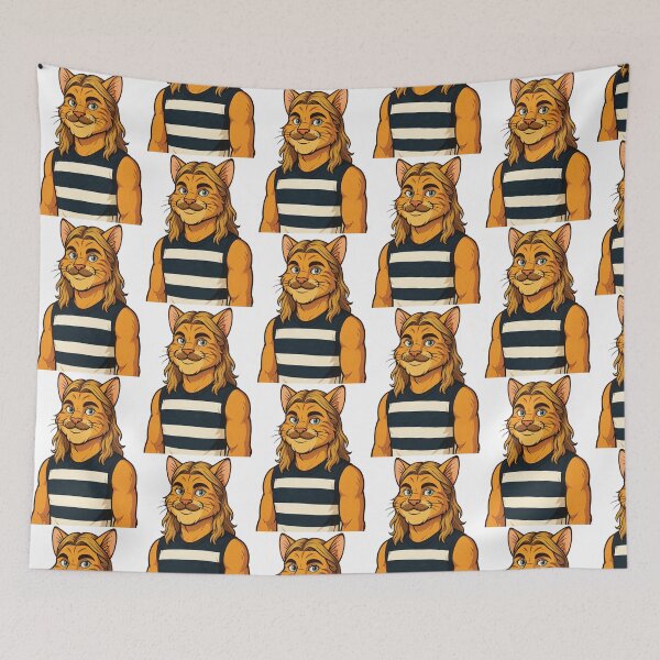 Item preview, Bazlenka Cat Mascot Geelong Football, Bailey designed and sold by Sport Fan Art .