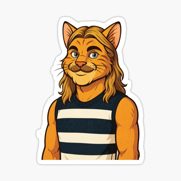 Item preview, Bazlenka Cat Mascot Geelong Football, Bailey designed and sold by DigitalPattzz.
