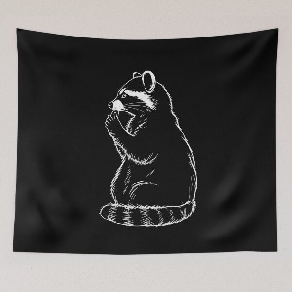 Item preview, Contemplative Raccoon Line Art designed and sold by AuraMotivate.