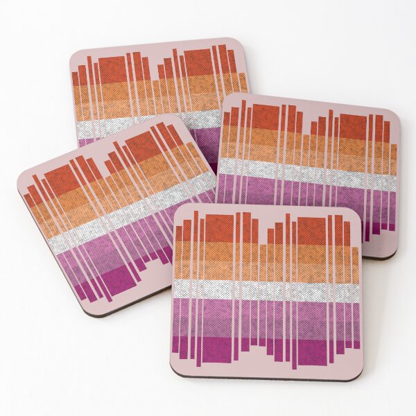 Item preview, Pixels Lesbian Rainbow Pride Flag Slices Abstract Art designed and sold by TackyTime.