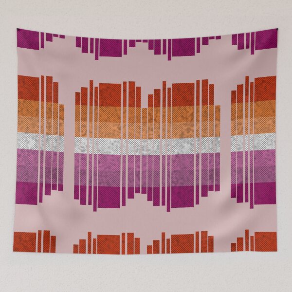 Item preview, Pixels Lesbian Rainbow Pride Flag Slices Abstract Art designed and sold by TackyTime.