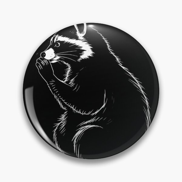 Item preview, Contemplative Raccoon Black and White Line Art designed and sold by AuraMotivate.