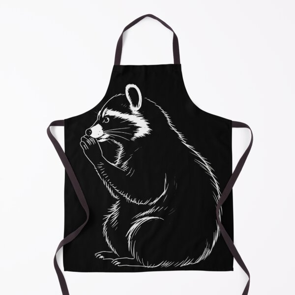Item preview, Contemplative Raccoon Black and White Line Art designed and sold by AuraMotivate.
