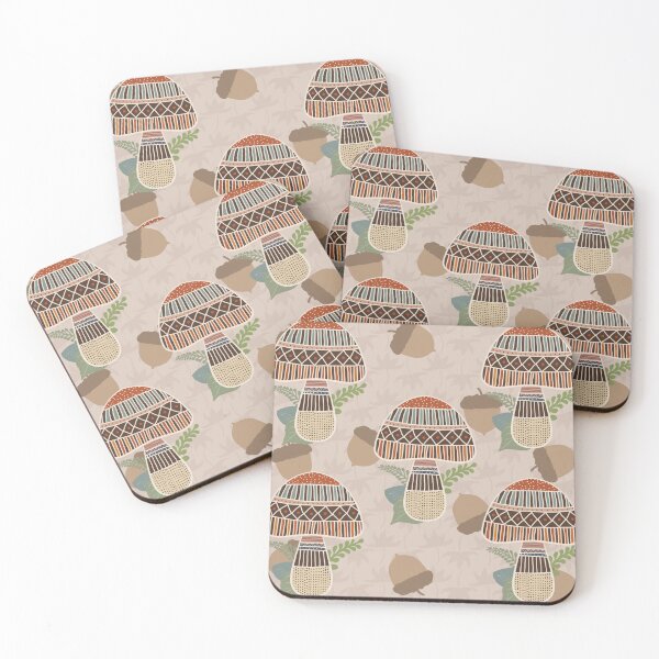 Item preview, Boho Woodland Mushrooms and Acorns – Autumn Folk Pattern designed and sold by  Boho Vibes Studio.