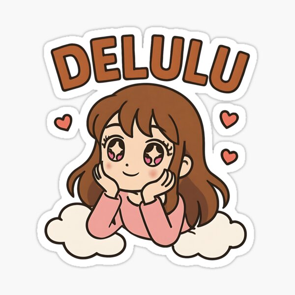 Item preview, Delulu – Sparkly-Eyed Cartoon Girl Aesthetic Design designed and sold by Evolved Ape.