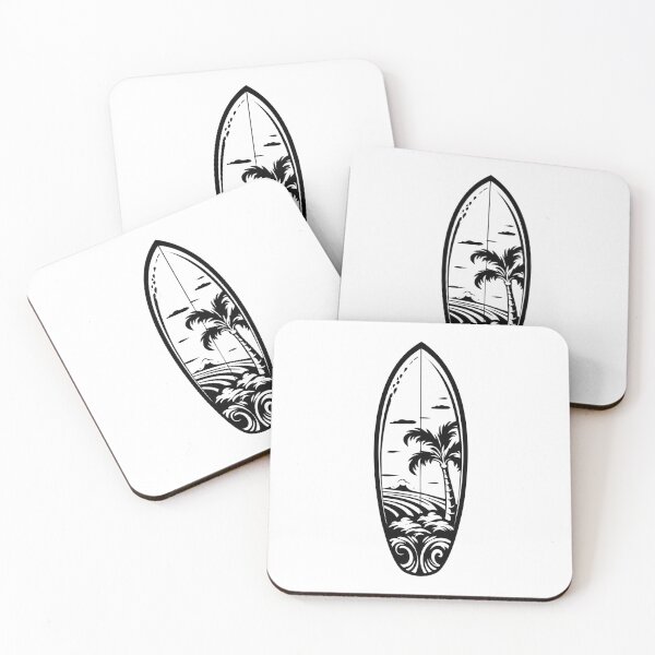 Item preview, Tabla de surf Playa tropical Palmera Surfista Ola del océano Verano designed and sold by inkoutninja.