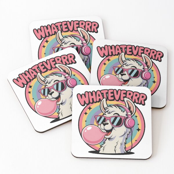 Item preview, Whateverrr – Cool Llama with Sunglasses, Headphones & Bubblegum designed and sold by Evolved Ape.