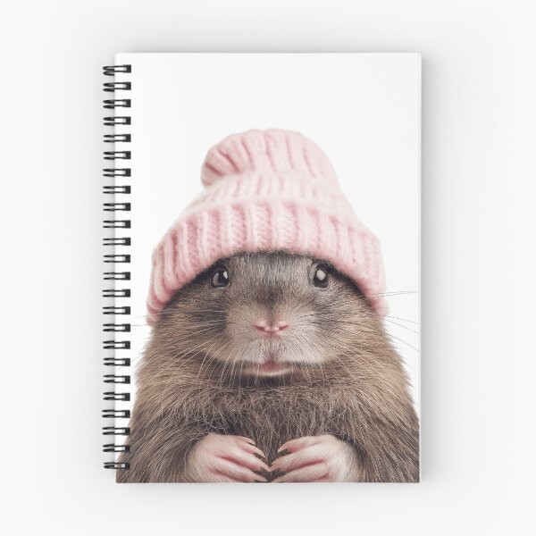 Item preview, Cozy Mole Wearing Pink Winter Hat Trendy Animal Fashion Artwork designed and sold by LazyOwlStore.