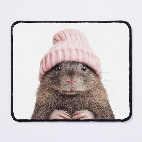 Item preview, Cozy Mole Wearing Pink Winter Hat Trendy Animal Fashion Artwork designed and sold by LazyOwlStore.