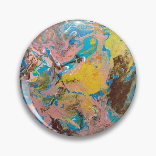 Item preview, Pink, Brown, Blue and Yellow Splatter Painting designed and sold by PaintPourGalore.