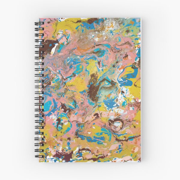 Item preview, Pink, Brown, Blue and Yellow Splatter Painting designed and sold by PaintPourGalore.