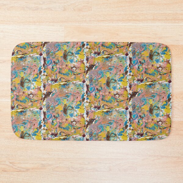 Item preview, Pink, Brown, Blue and Yellow Splatter Painting designed and sold by PaintPourGalore.