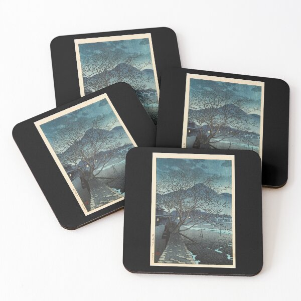 Item preview, Evening at Beppu by Hasui Kawase | Japanese Twilight Poster | Japandi Hot Springs Town Wall Art designed and sold by artofuniverse.