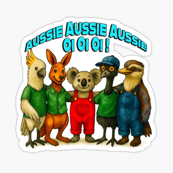 Item preview, Aussie Aussie Aussie Oi Oi Oi – Funny Australian Animal Mates Cartoon designed and sold by Michael van der Hoorn.