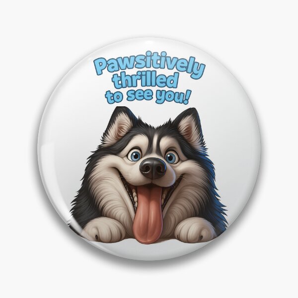 Artikelvorschau, Pawsitively Thrilled to See You – Niedliches Husky-Cartoon-Design für Tierliebhaber entworfen und verkauft von VinBasis.