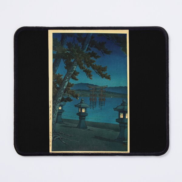Item preview, Moonlit Night at Miyajima by Hasui Kawase | Japanese Night Landscape Poster | Japandi Tranquil Moonlight Art designed and sold by artofuniverse.