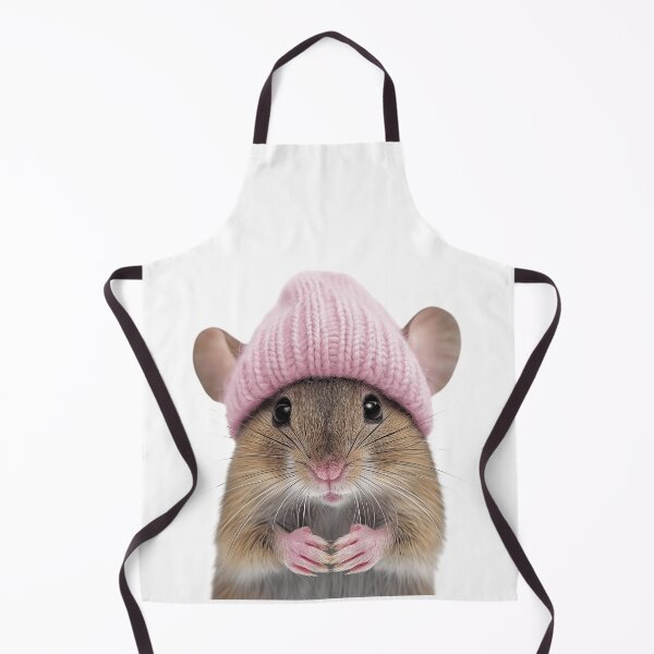 Item preview, Cozy Mouse Wearing Pink Winter Hat Trendy Animal Fashion Artwork designed and sold by LazyOwlStore.