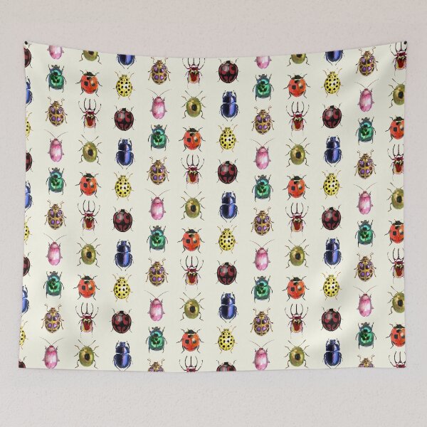 Item preview, colorful bugs ladybug beetles insects whimsical twee funky weirdcore designed and sold by Kyna Arts.