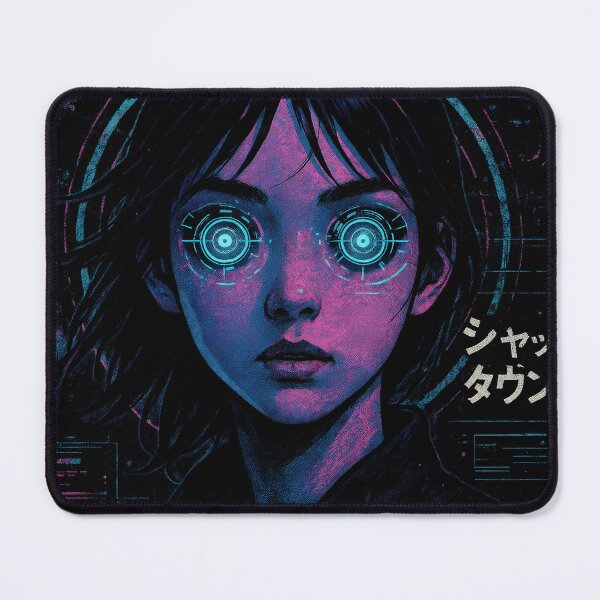 Item preview, Shutdown Girl – Glitched Cyberpunk Android Portrait designed and sold by Hirvipelto.