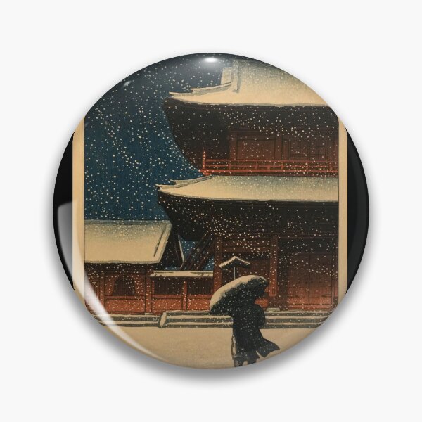 Item preview, Snow at Zojo-ji Temple by Hasui Kawase | Japanese Temple Poster | Japandi Peaceful Winter Wall Art designed and sold by artofuniverse.