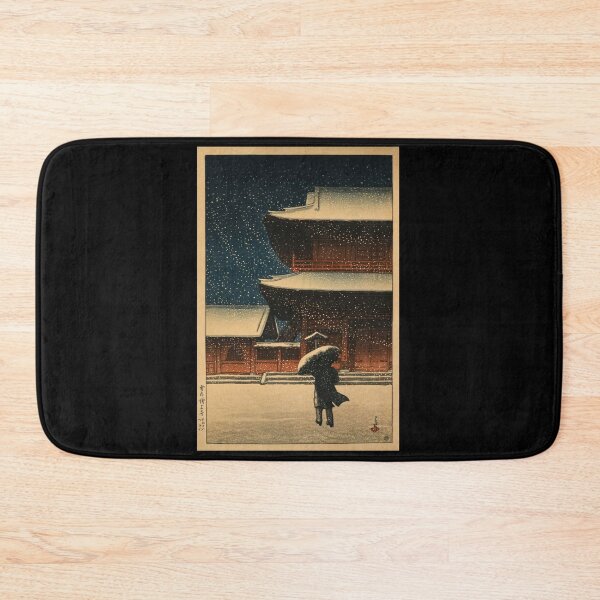 Item preview, Snow at Zojo-ji Temple by Hasui Kawase | Japanese Temple Poster | Japandi Peaceful Winter Wall Art designed and sold by artofuniverse.