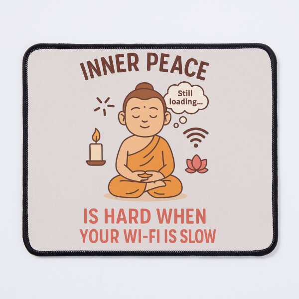 Item preview, Inner Peace vs. Wi-Fi – Funny Self-Care Quote designed and sold by ShivThulirVerse.