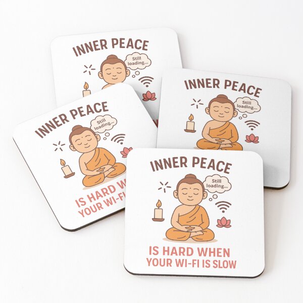 Item preview, Inner Peace vs. Wi-Fi – Funny Self-Care Quote designed and sold by ShivThulirVerse.