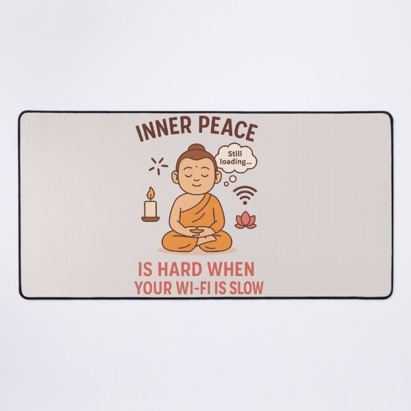 Item preview, Inner Peace vs. Wi-Fi – Funny Self-Care Quote designed and sold by ShivThulirVerse.