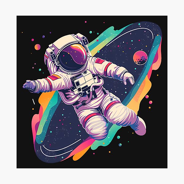 Aperçu de l'œuvre Astronaute flottant - Astronaute coloré dans l'espace créée et vendue par Wawan35200.