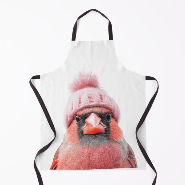 Item preview, Cozy Northern Cardinal Wearing Pink Winter Hat Trendy Animal Fashion Artwork designed and sold by LazyOwlStore.