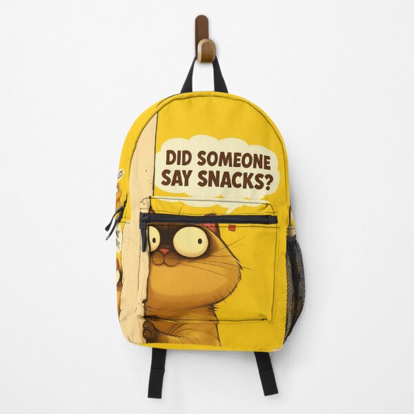 Item preview, Funny Cat Snack Meme – “Did Someone Say Snacks?” Cartoon Design designed and sold by VinBasis.