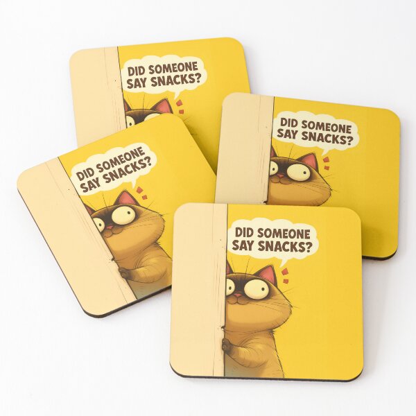 Item preview, Funny Cat Snack Meme – “Did Someone Say Snacks?” Cartoon Design designed and sold by VinBasis.