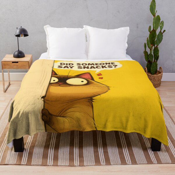 Item preview, Funny Cat Snack Meme – “Did Someone Say Snacks?” Cartoon Design designed and sold by VinBasis.