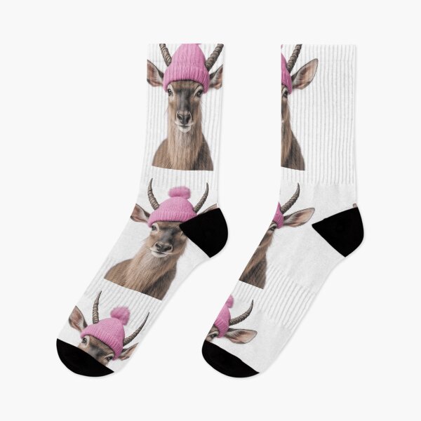 Item preview, Cozy Nyala Wearing Pink Winter Hat Trendy Animal Fashion Artwork designed and sold by LazyOwlStore.