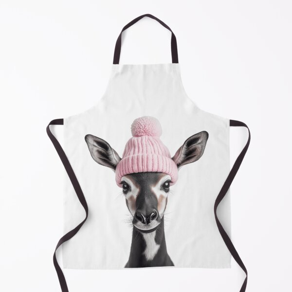 Item preview, Cozy Okapi Wearing Pink Winter Hat Trendy Animal Fashion Artwork designed and sold by LazyOwlStore.