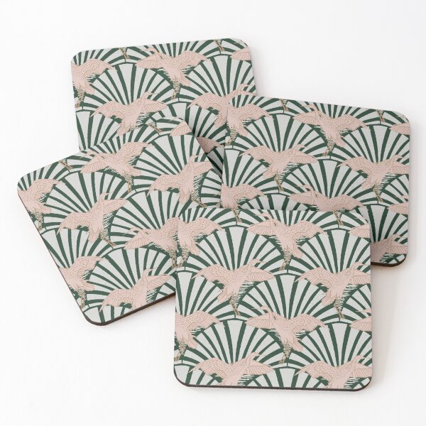 Item preview,  Art Deco Crane Elegance - Textured Vintage Bird Pattern Phthalo Green M designed and sold by tanyadistudio.