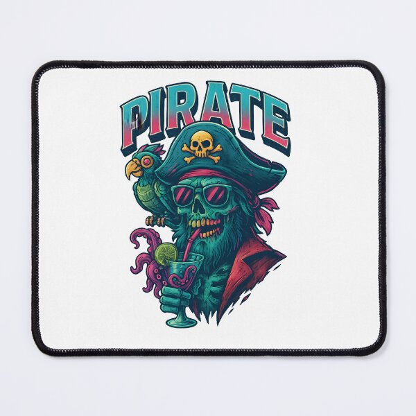 Item preview, Zombie Pirate with Robot Parrot & Tentacle Cocktail – Undead Nautical Vibes designed and sold by WolfPixelRo.