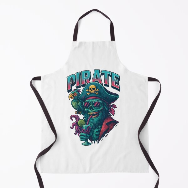 Item preview, Zombie Pirate with Robot Parrot & Tentacle Cocktail – Undead Nautical Vibes designed and sold by WolfPixelRo.