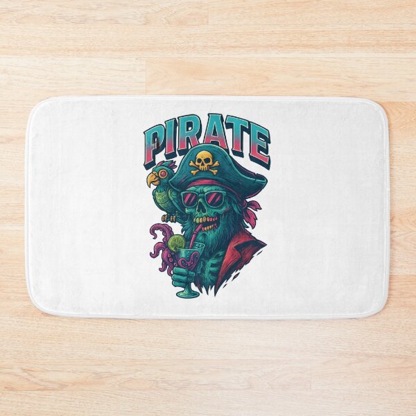 Item preview, Zombie Pirate with Robot Parrot & Tentacle Cocktail – Undead Nautical Vibes designed and sold by WolfPixelRo.