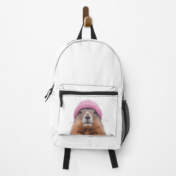 Item preview, Cozy Olympic Marmot Wearing Pink Winter Hat Trendy Animal Fashion Artwork designed and sold by LazyOwlStore.