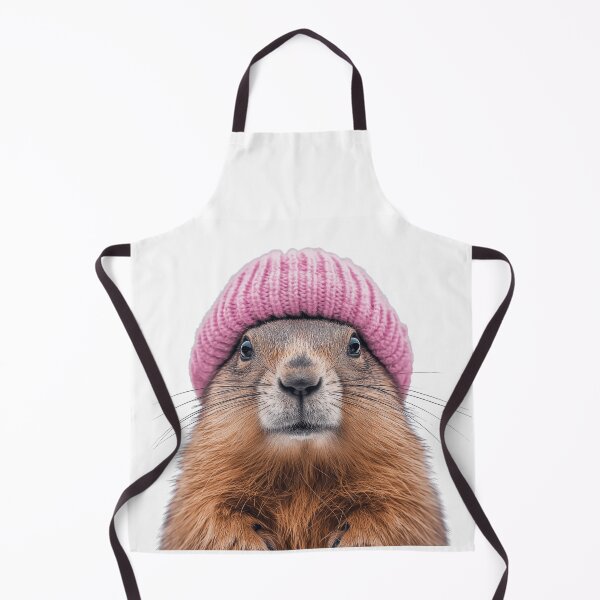 Item preview, Cozy Olympic Marmot Wearing Pink Winter Hat Trendy Animal Fashion Artwork designed and sold by LazyOwlStore.